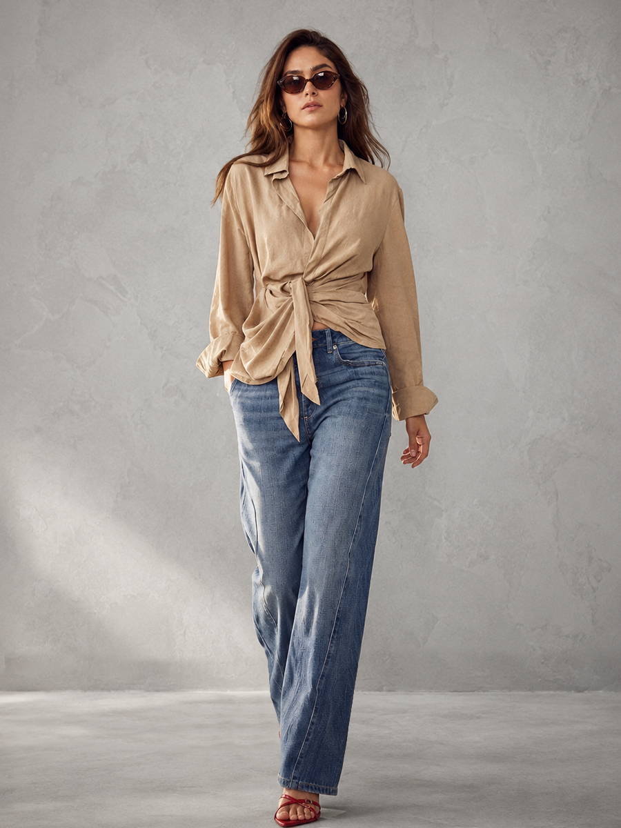 Sienna’s | Blouse Women Loose Fit Long Sleeves – Cotton Blend