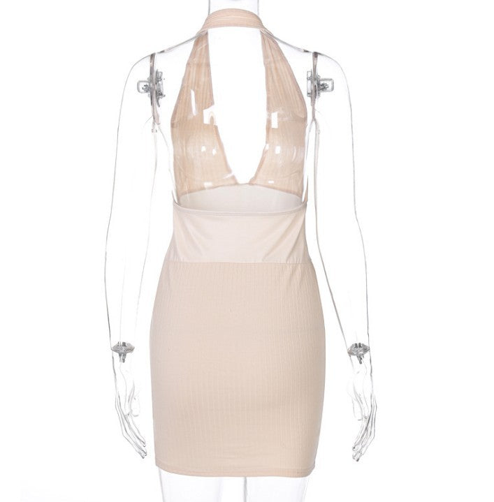 Miss | Jurk Dames Midi Backless - Gebreid