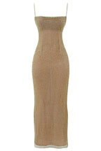 Dazzling Diva | Gouden Maxi Jurk met Subtiele Pailletten Glans