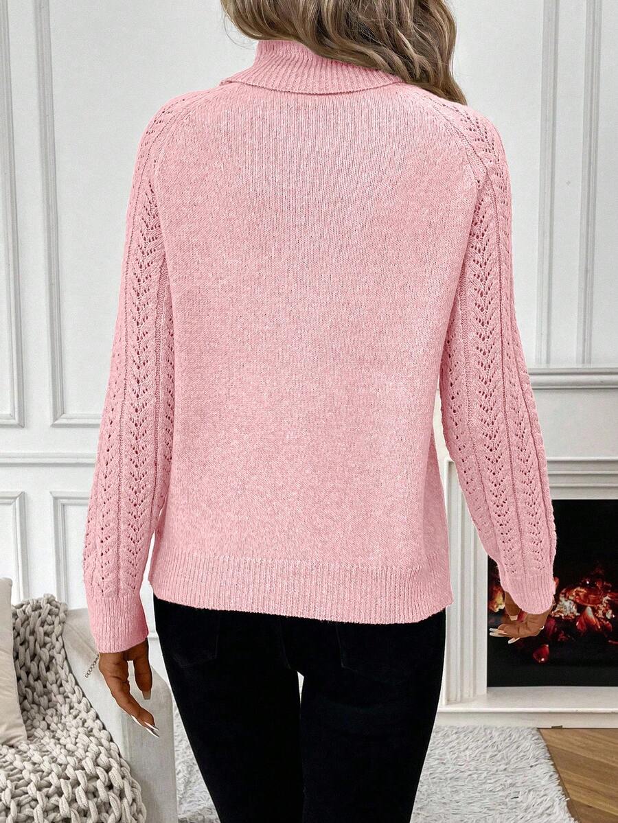 SHEIN Turtleneck Sweater,Long Sleeve Tops Knit Pullover Fall Winter Sweater