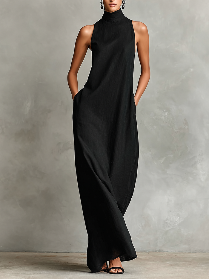 Nerina™ | Elegant Mono Turtleneck Dress