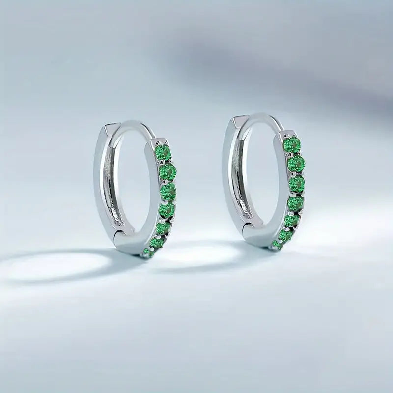 Mayfair Emerald Hoop Earrings — 3