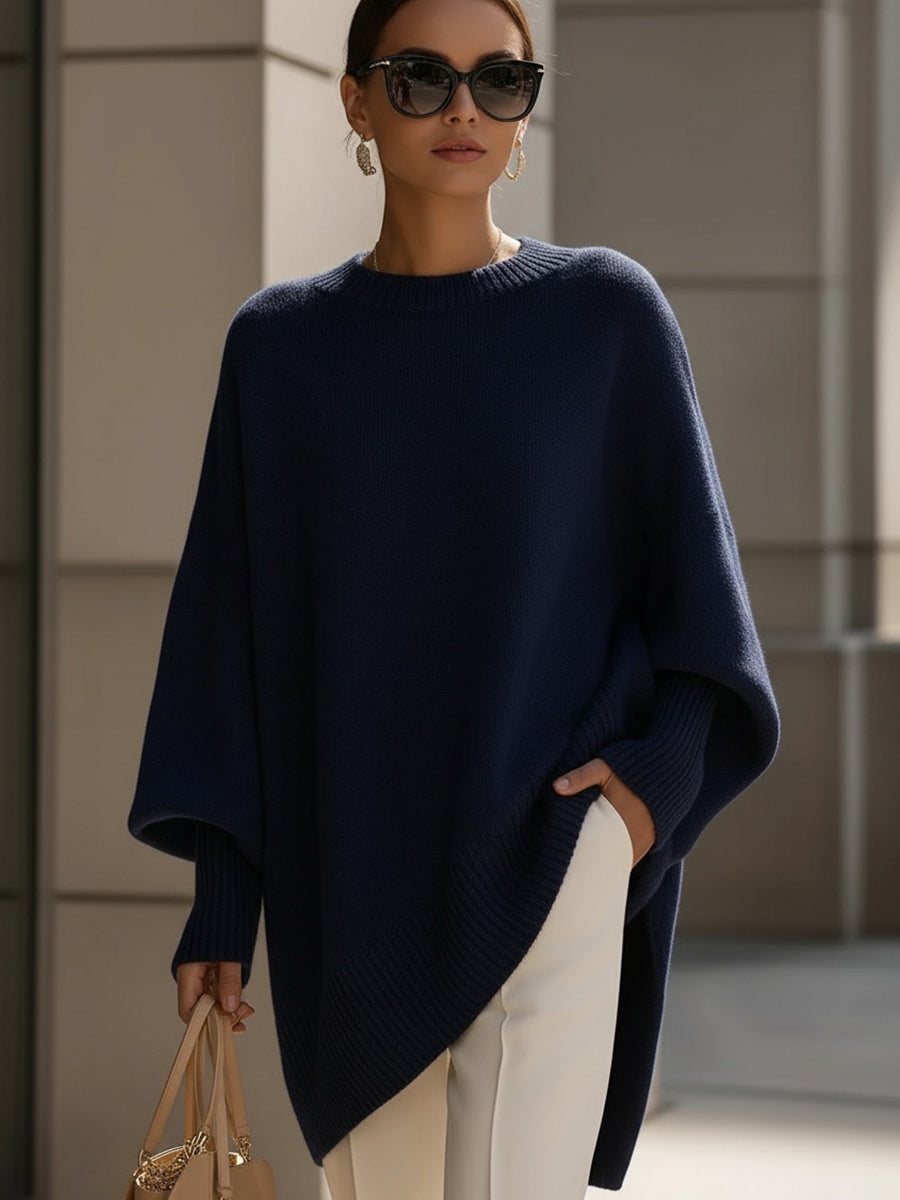Jennifer | Oversized Draped Wide-Neck Sweater — 8