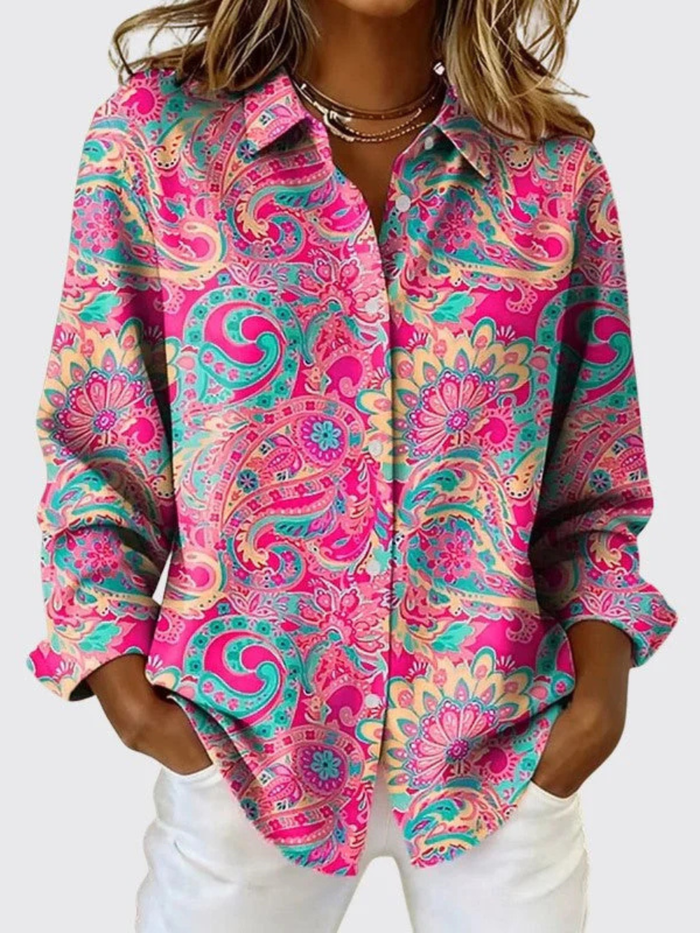 Joanna™ | Paisley Print Button-Up Blouse — 1