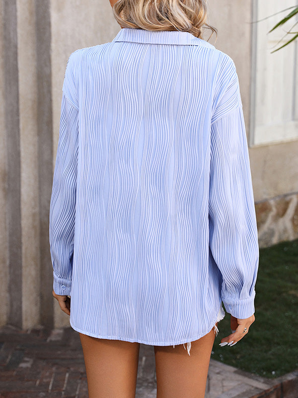 Sienna’s | Blouse Women Long Sleeves Jacquard – Polyester