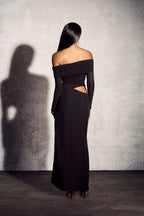 Divine Dream | Off-Shoulder Maxi Jurk met Cut-Out Detail & Mesh Effect