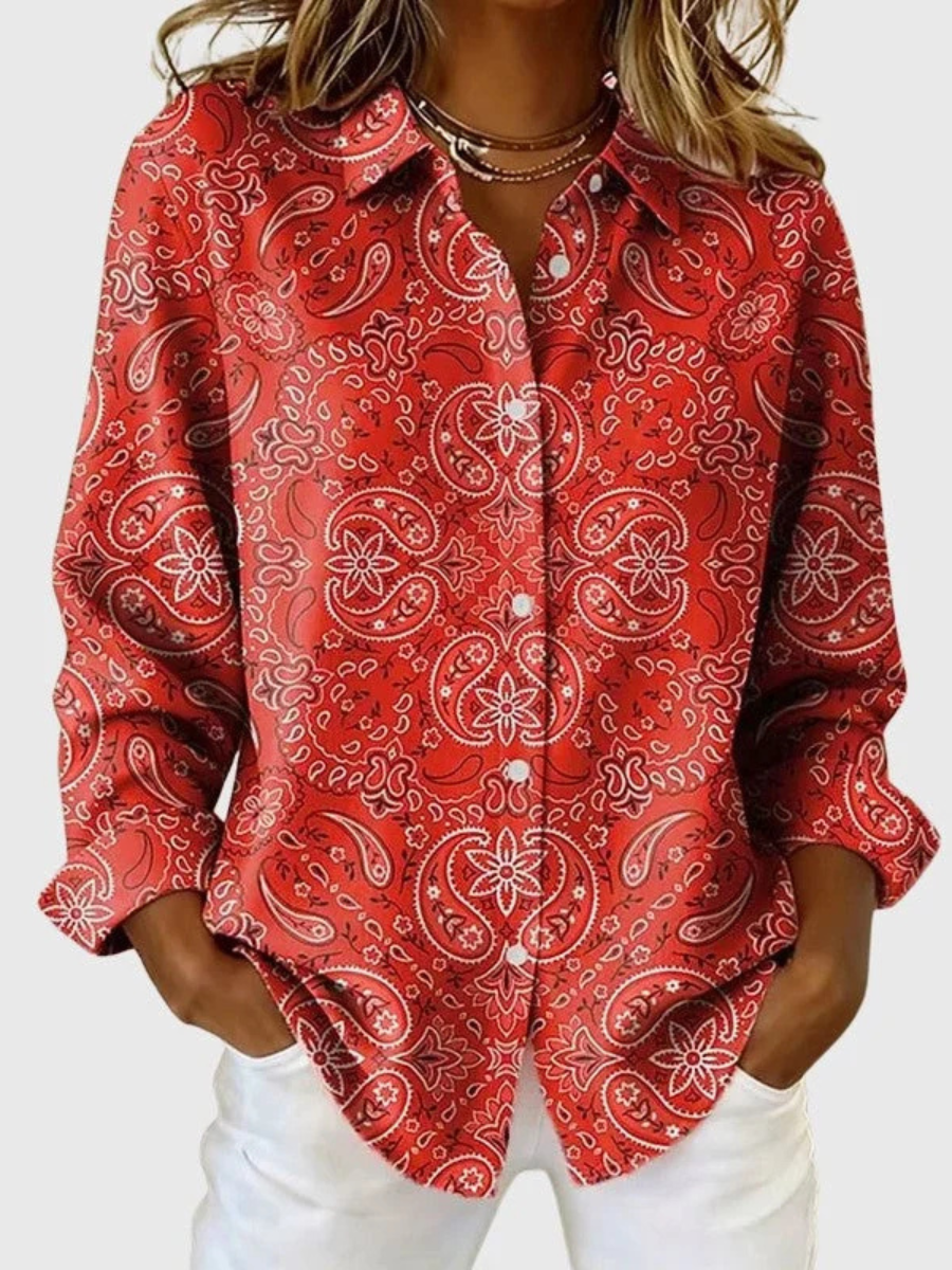 Joanna™ | Paisley Print Button-Up Blouse — 2