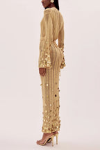 Goldie | Gouden Mesh Glamour Jurk