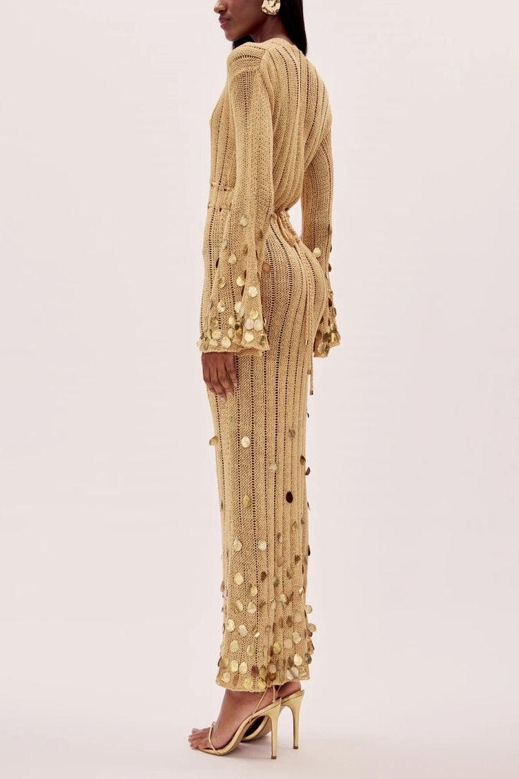 Goldie | Gouden Mesh Glamour Jurk
