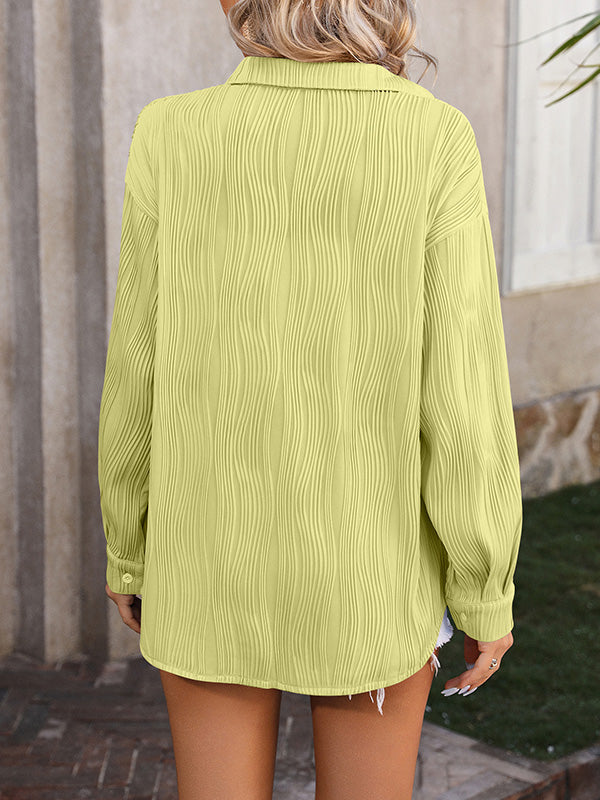 Sienna’s | Blouse Women Long Sleeves Jacquard – Polyester