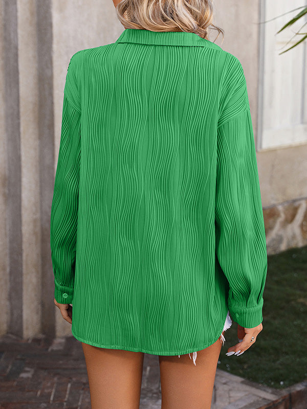 Sienna’s | Blouse Women Long Sleeves Jacquard – Polyester
