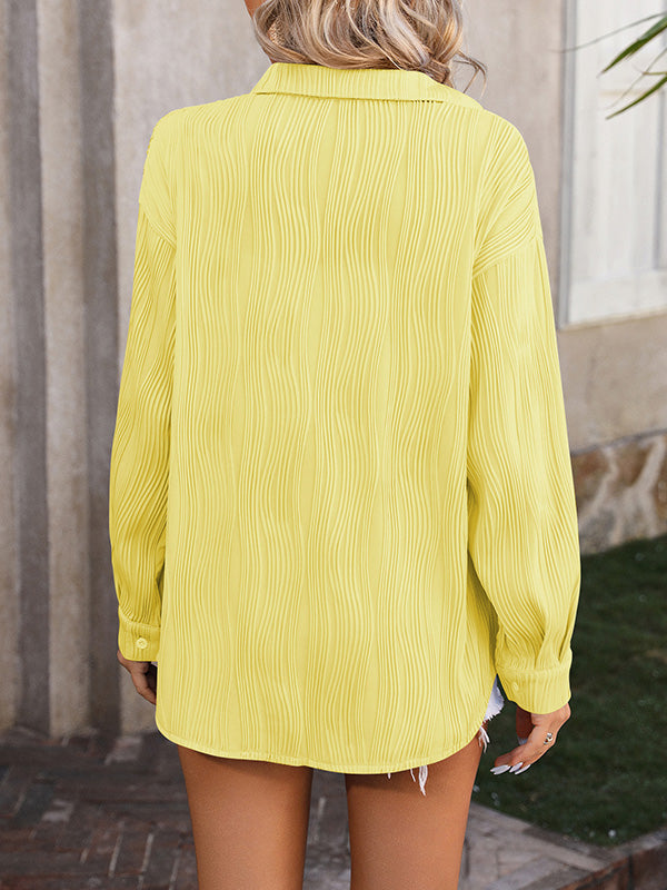 Sienna’s | Blouse Women Long Sleeves Jacquard – Polyester