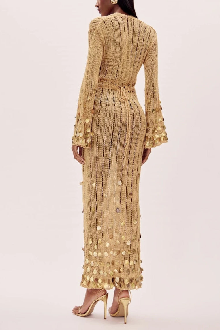Goldie | Gouden Mesh Glamour Jurk