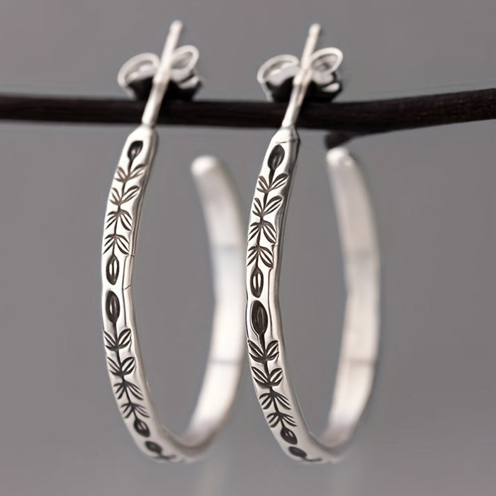 Sleek Silver Hoop Earrings — 1