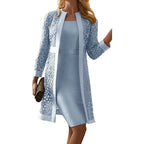Miss | Jurk Dames Formeel Kanten Details met Jasje - Polyester