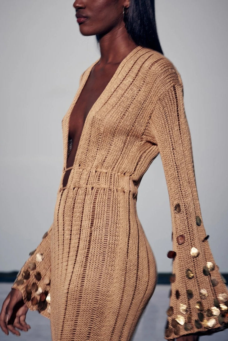 Goldie | Gouden Mesh Glamour Jurk