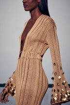 Goldie | Gouden Mesh Glamour Jurk