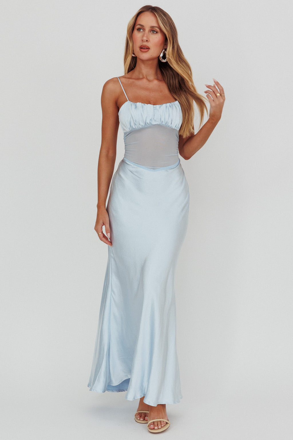 Celina | Mesh Detail Maxi Dress