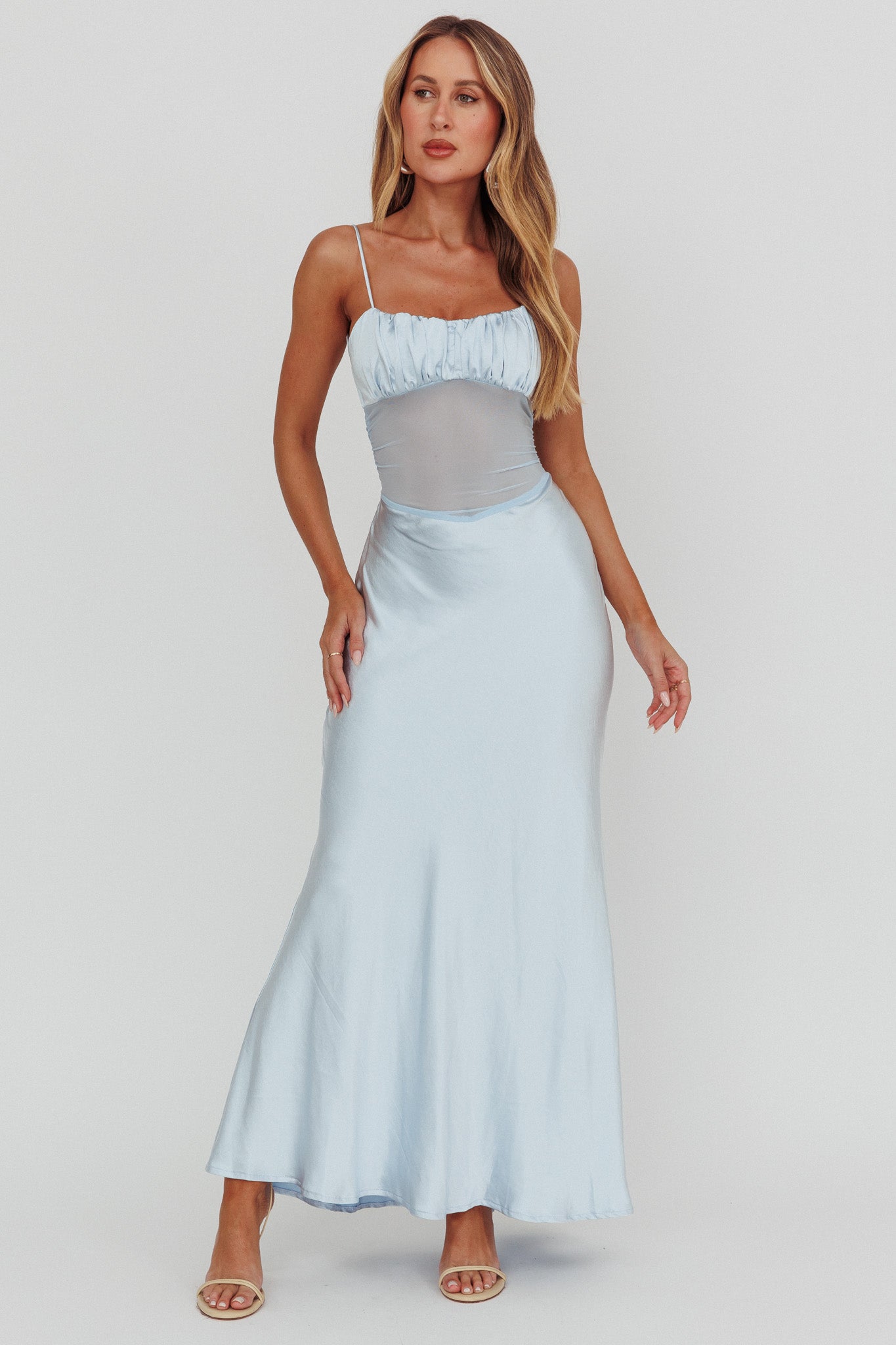Celina | Mesh Detail Maxi Dress