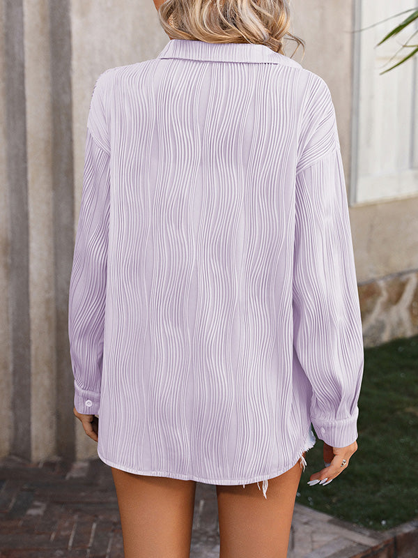 Sienna’s | Blouse Women Long Sleeves Jacquard – Polyester