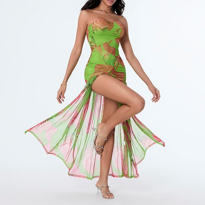 Zamira | Sheer Split Maxi Dress