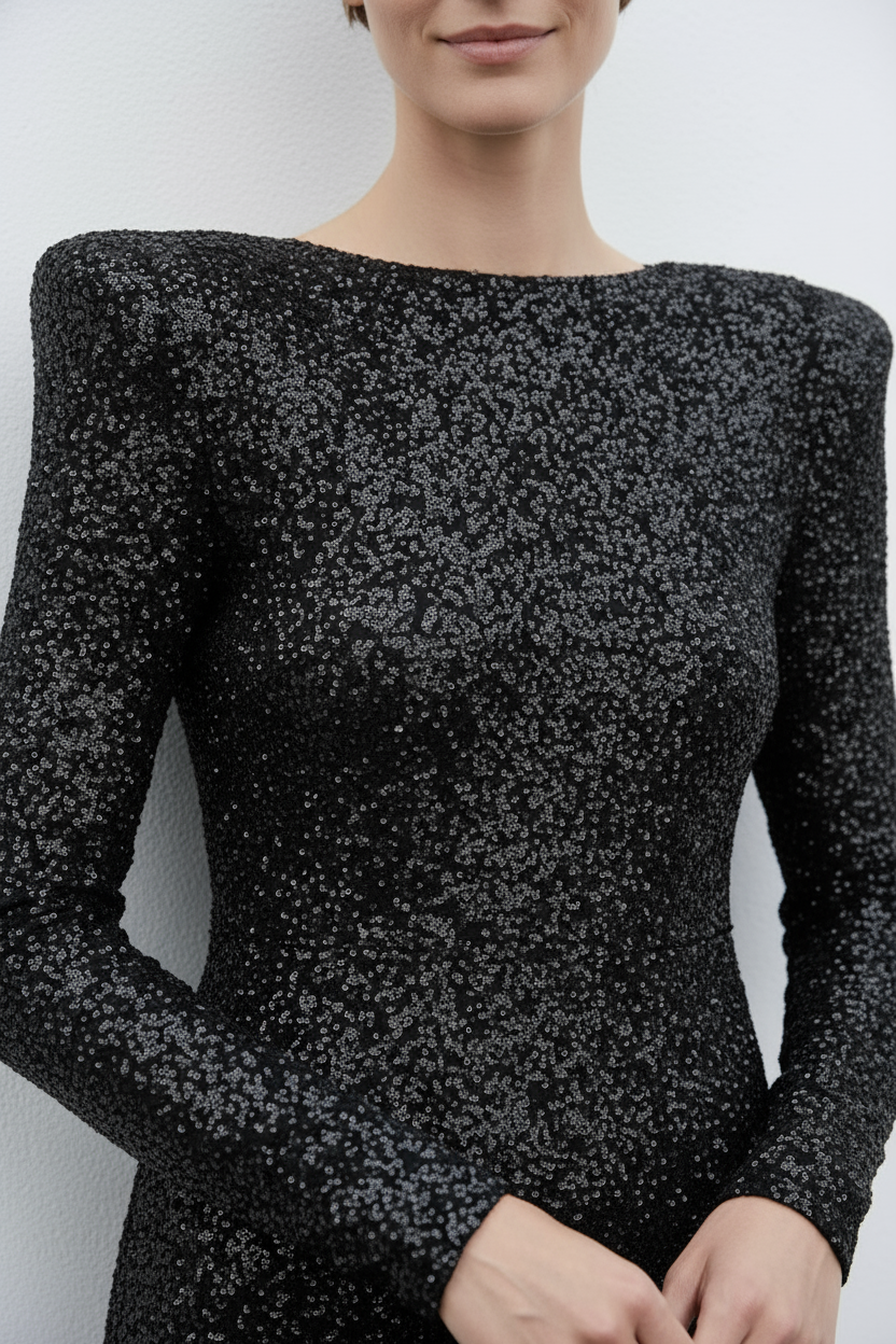 Starry Sequin | Maxi Jurk met Pailletten & Open Rug