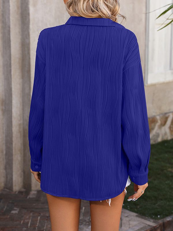 Sienna’s | Blouse Women Long Sleeves Jacquard – Polyester