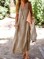 Miss | Jurk Dames Midi Casual - Linnen Viscose