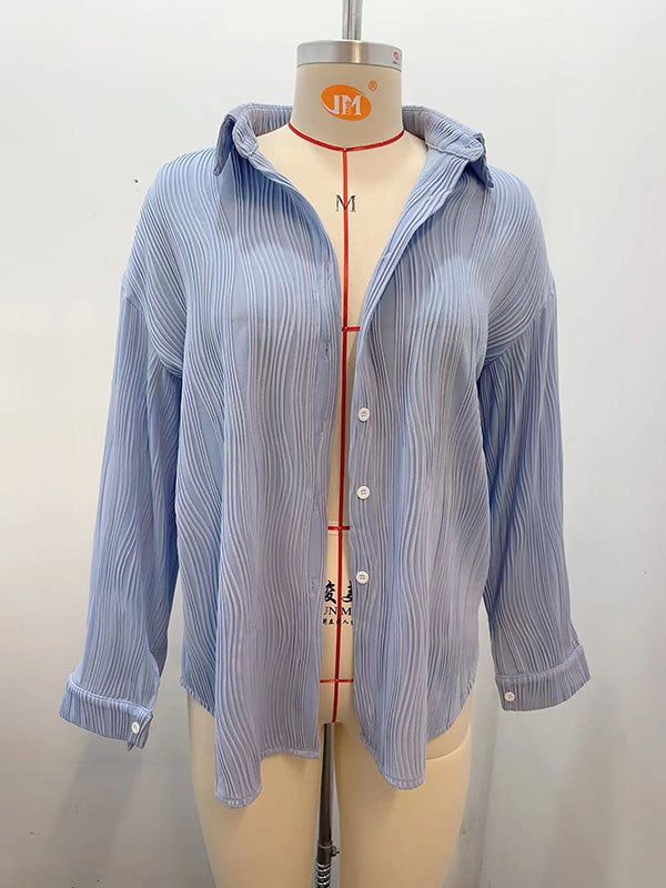 Sienna’s | Blouse Women Long Sleeves Jacquard – Polyester
