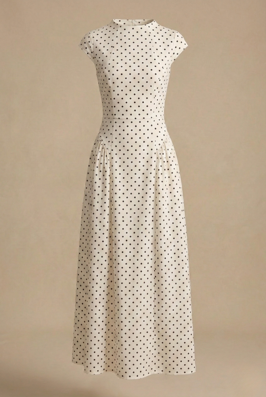 Léorine | Polka Dot Maxi Jurk met Getailleerde Taille