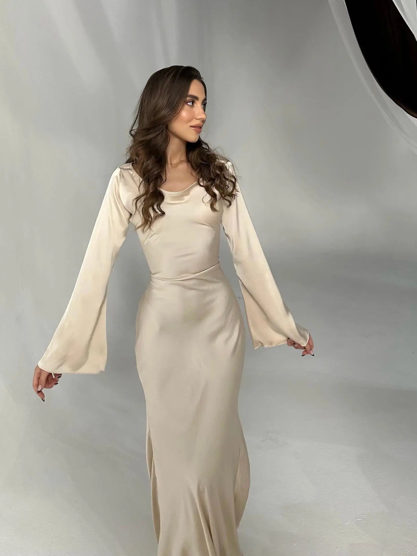 Miss | Jurk Dames Maxi Fluïde Lange Mouw - Viscose