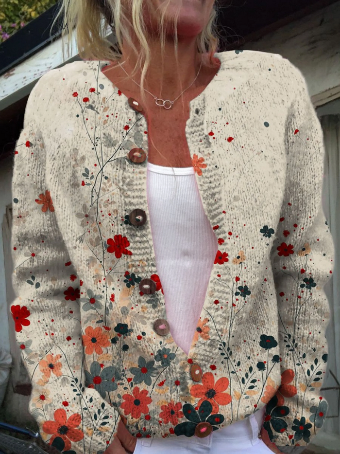 Sabrina™ | Vintage Floral Knit Cardigan — 1
