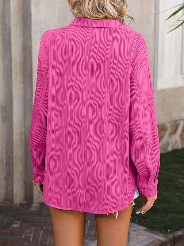 Sienna’s | Blouse Women Long Sleeves Jacquard – Polyester