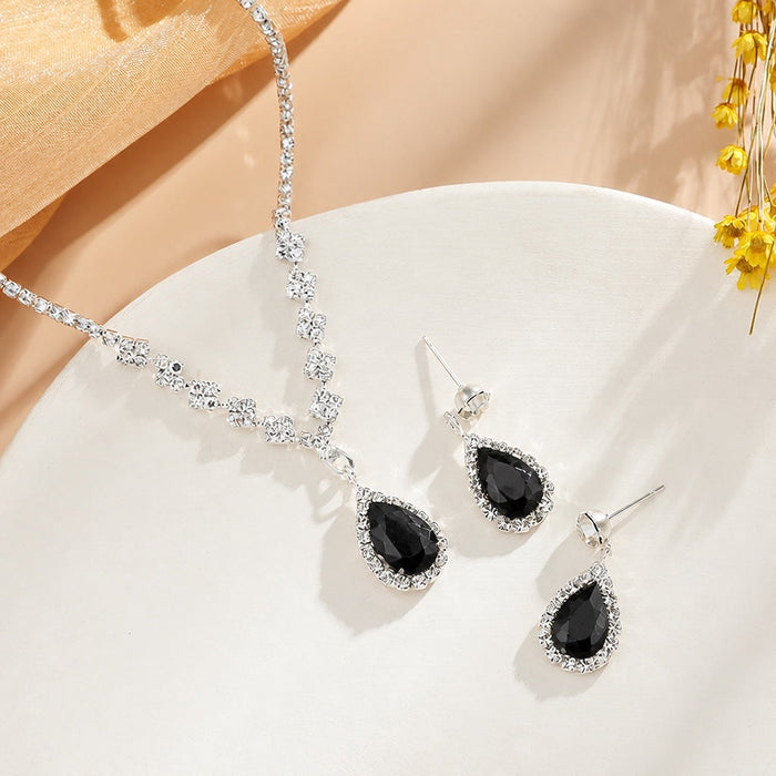 Elegant Silver Plated Radiant Necklace Set — 1