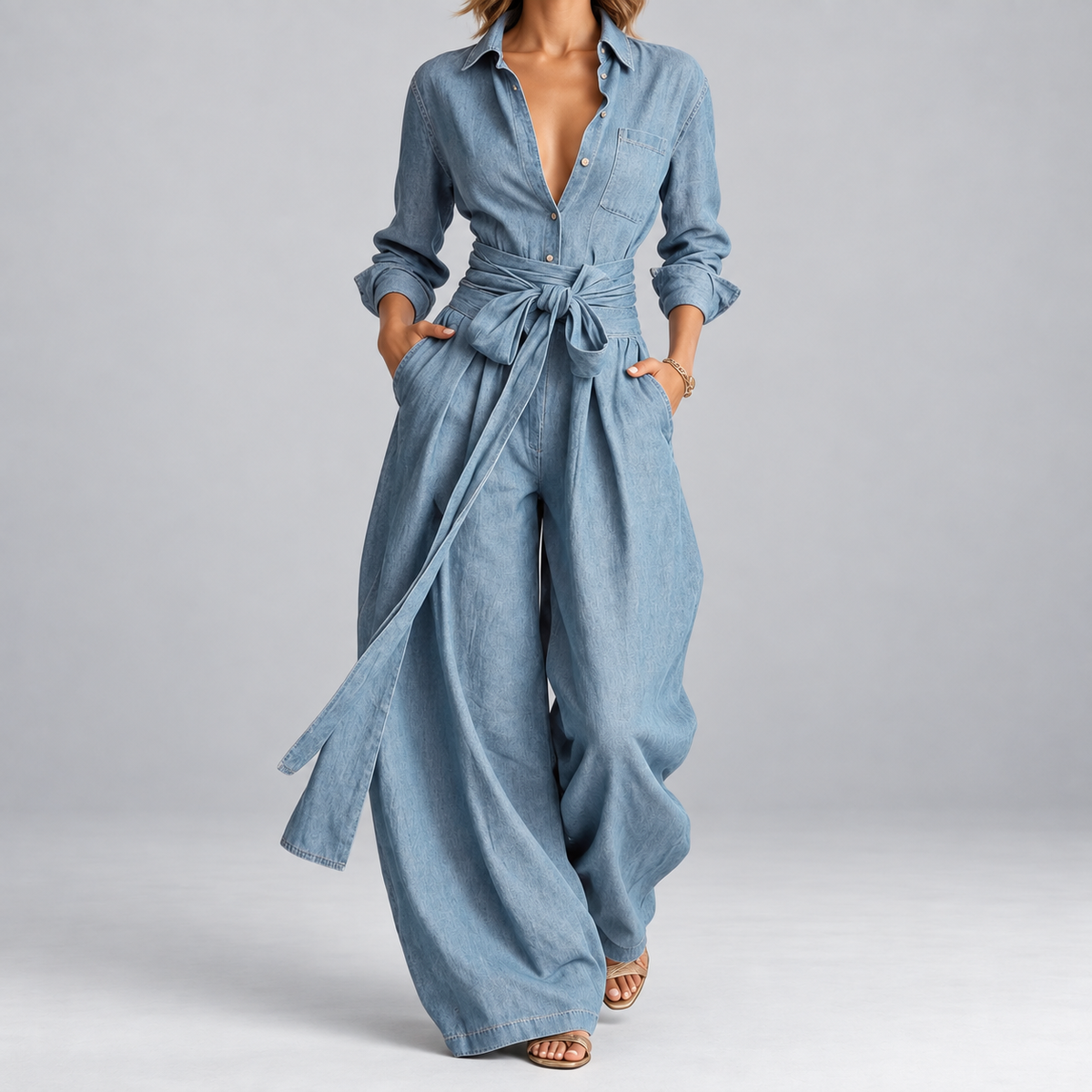 Betty™ Tie-Waist Wide-Leg Two-Piece Set — 1