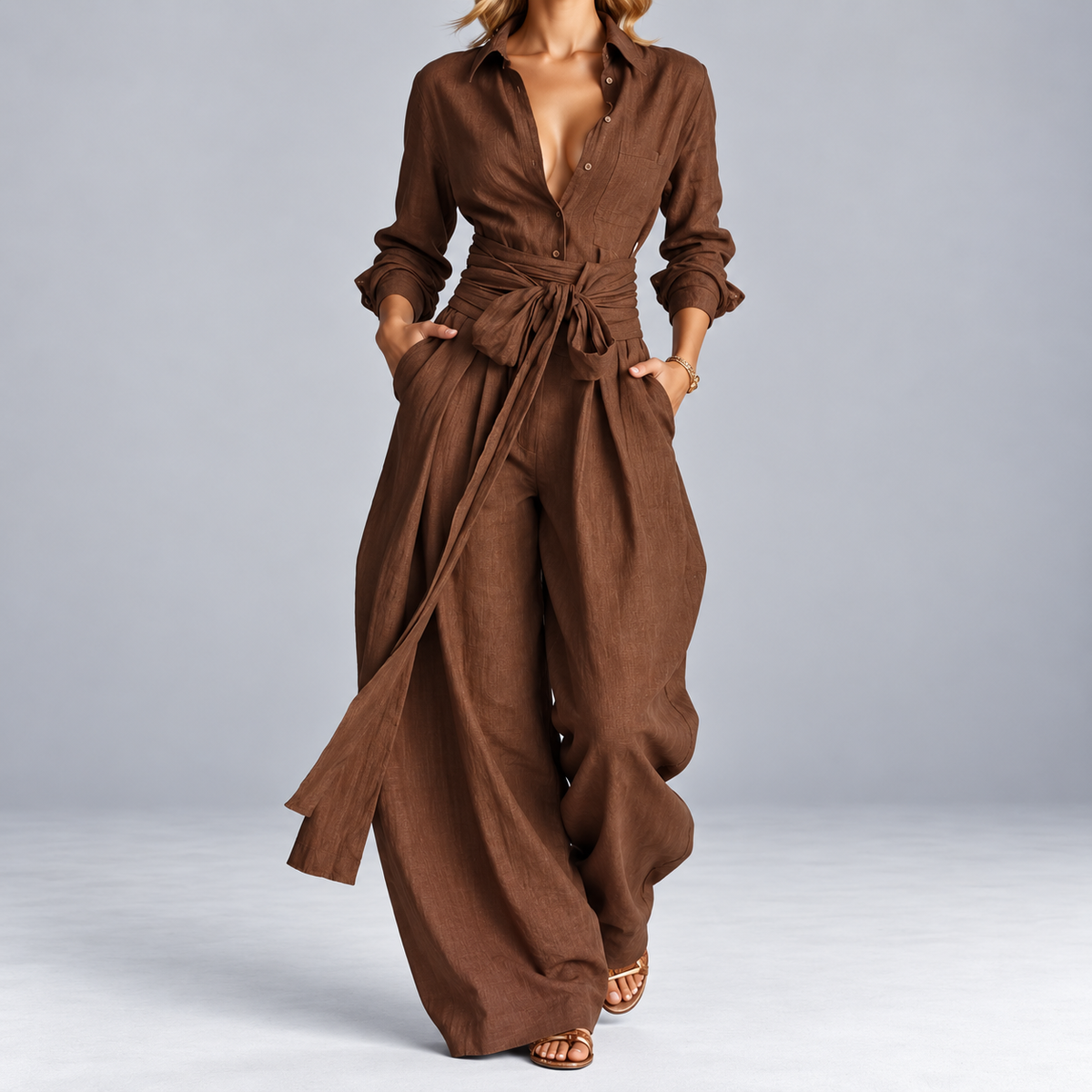 Betty™ Tie-Waist Wide-Leg Two-Piece Set — 7