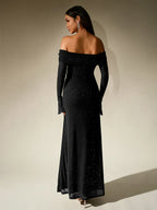 Miss | Jurk Dames Maxi Schouderloos - Glitter