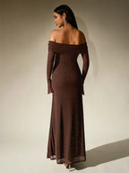 Miss | Jurk Dames Maxi Schouderloos - Glitter