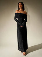 Miss | Jurk Dames Maxi Schouderloos - Glitter
