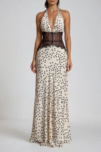 Zelvani | Halter Maxi Jurk met Kant & Open Rug