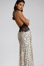 Zelvani | Halter Maxi Jurk met Kant & Open Rug