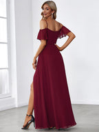 Miss | Jurk Dames Maxi Off-shoulder - Chiffon