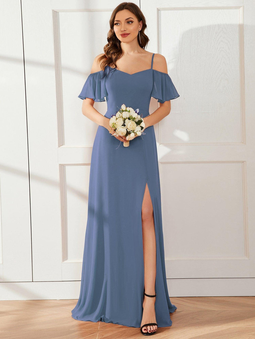 Miss | Jurk Dames Maxi Off-shoulder - Chiffon