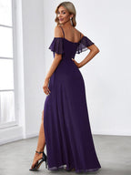 Miss | Jurk Dames Maxi Off-shoulder - Chiffon