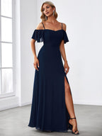 Miss | Jurk Dames Maxi Off-shoulder - Chiffon