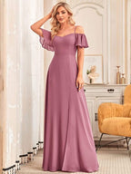 Miss | Jurk Dames Maxi Off-shoulder - Chiffon