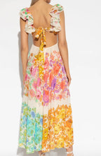 Bloomelia | Maxi Jurk met Bloemenprint & Ruches