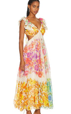 Bloomelia | Maxi Jurk met Bloemenprint & Ruches