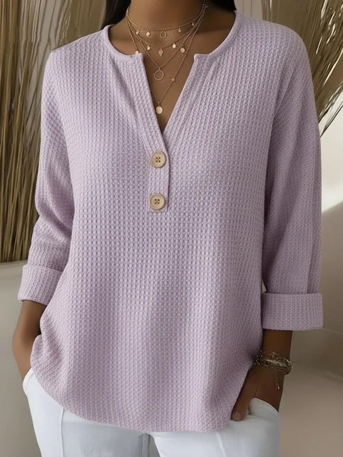 Lucinda™ | Henley Button Top — 1