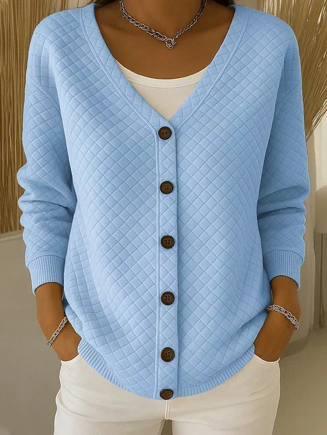 Laverne™ | Quilted Button-Front Cardigan — 2